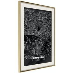 Arkiio Affisch Dark Map of Hamburg [Poster] 20x30 Poster